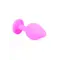 Boss Silikon Plug Jewellery Pink Medium - Анальная пробка с кристаллом, 8х3.5 см (розовый с голубым)