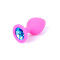 Boss Silikon Plug Jewellery Pink Medium - Анальная пробка с кристаллом, 8х3.5 см (розовый с голубым)