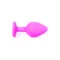 Boss Silikon Plug Jewellery Pink Medium - Анальная пробка с кристаллом, 8х3.5 см (розовый с голубым)