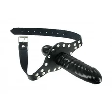 Strict Leather Ride Me Mouth Gag - кляп- фаллос со страпоном, 12х4 см (чёрный)