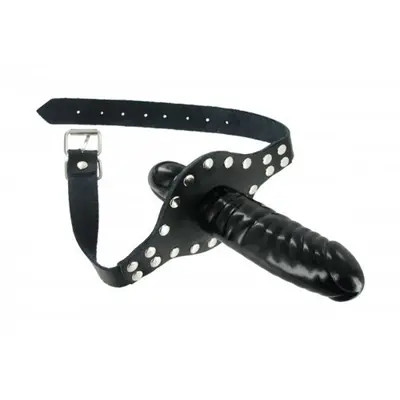 Strict Leather Ride Me Mouth Gag - кляп- фаллос со страпоном, 12х4 см (чёрный)
