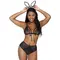 Leg Avenue-Roleplay Bedroom Bunny Black - Сексуальный комплект белья с заячьими ушками, OS