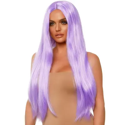 Leg Avenue - Long straight center part wig - Довга перука (бузковий)