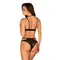 Obsessive Bagirela 2-pcs set - Комплект белья с лаковыми вставками (бюстгальтер и трусики) S/M (чёрный)