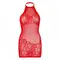 Leg Avenue-Rhinestone halter mini dress Red - Короткое сетчатое платье, OS (красный)