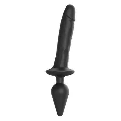Strap-On-Me Switch Plug-In Dildo Realistic, XXL - Фалоімітатор з анальною пробкою, 17.7х3.9 см и 9.4х5.2 см (чорний)