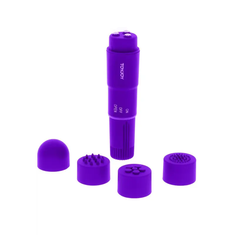 Toy Joy Funky Massager - Вибромассажер с насадками, 10х2.5 см (фиолетовый) Toy Joy Funky Massager - Вибромассажер с насадками, 10х2.5 см (фиолетовый)