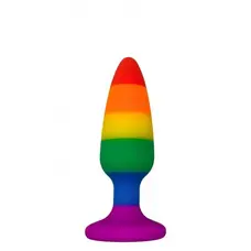 Wooomy Hiperloo Silicone Rainbow Plug S - Анальная пробка, 9х2.4 см