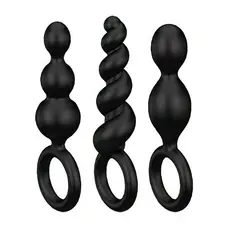 Satisfyer Booty Call набор анальных пробок, 3 шт (черный)