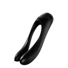 Satisfyer Candy Cane Black - Вибратор на палец, 11х3.5 см (чёрный)
