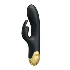 Pretty Love Royal Pleasure Vibrator - Вибратор-кролик с позолоченной рукояткой, 19.2х3.8 см (черный)