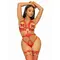 Leg Avenue - Studed O-ring harness teddy - Cексуальна червона портупея, M