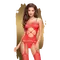 Penthouse Hot Nightfall - Бодистокинг с вырезом на животике, XL (красный)