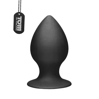 Tom of Finland Large Silicone Anal Plug - Анальная пробка с присоской, 11.5 см (черный)