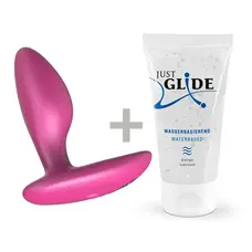 We-Vibe Ditto+ Cosmic Pink + Лубрикант 50 мл - Анальный смарт-вибратор, 8,8 см (розовый)
