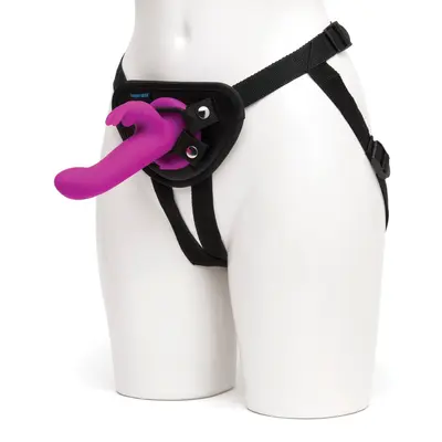 Happy Rabbit Vibrating Strap-On Harness Set - Страпон с вибратором кроликом, 12.7х3.2 см