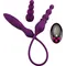 Adrien Lastic AD-2X - Вибратор двусторонний с пультом LRS, 58.5х3.2 см (фиолетовый)