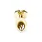 Boss Jewellery Gold Heart Plug Light Blue - Анальна пробка з кристалом, 7х2,7 см (блакитний)
