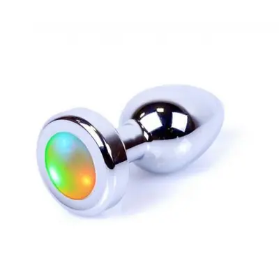 Jewellery Silver Plug Disco Flashlight - Анальна пробка із кристалом, 7х2.7 см (різнокольоровий)