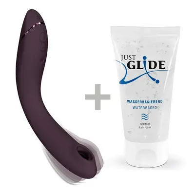 Womanizer OG + Лубрикант 50 мл - Вибратор для точки G c вакуумной стимуляцией, 17.6х3.9 см (баклажановый)