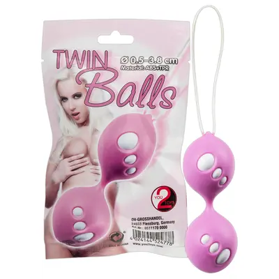 Twin Balls - Вагинальные шарики, 11 см (розовый)