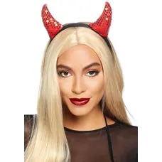 Leg Avenue-Sequin devil horns Red - Повязка на голову с рожками