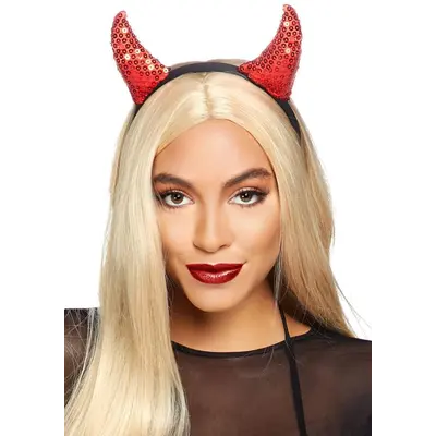 Leg Avenue-Sequin devil horns Red - Повязка на голову с рожками