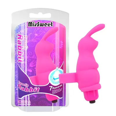 MisSweet Sweetie Rabbit Finger Vibrator Pink - Насадка на палец, 10 см (розовый)