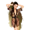 Penthouse - Midnight Mirage - Комплект з прозорим пеньюаром та мініатюрними стрінгами, XL (чорний)