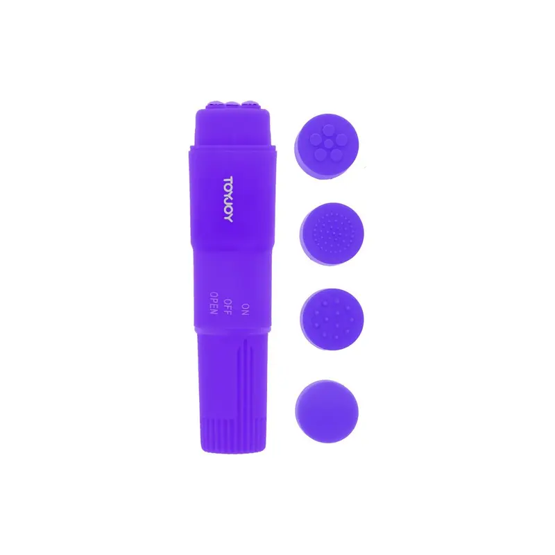 Toy Joy Funky Massager - Вибромассажер с насадками, 10х2.5 см (фиолетовый) Toy Joy Funky Massager - Вибромассажер с насадками, 10х2.5 см (фиолетовый)