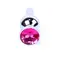 Boss Jewellery Silver Butt Plug Pink - Анальная пробка с кристаллом, 9,3х3 см (розовый)