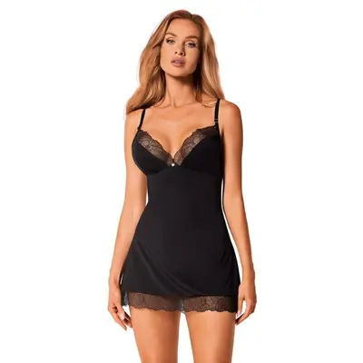 Obsessive Bella Rou chemise & thong - Еротичний комплект, M/L