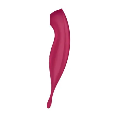 Satisfyer Twirling Pro+ - Точечный вибратор с вакуумной стимуляцией, 22.2х4 см (красный)