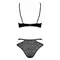 Obsessive Bagirela 2-pcs set - Комплект белья с лаковыми вставками (бюстгальтер и трусики) S/M (чёрный)