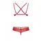 Obsessive 860-SET-3 set - мереживний еротичний комплект, S/M (червоний)