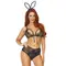 Leg Avenue-Roleplay Bedroom Bunny Black - Сексуальный комплект белья с заячьими ушками, OS