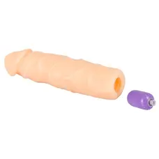 Nature Skin Sleeve With Bullet - Насадка, що подовжує, на пеніс, +до 3.8 см (тілесний)