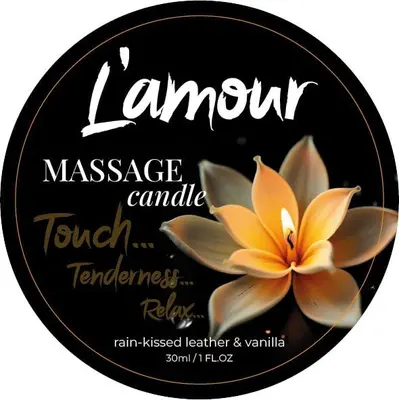 Массажная свеча L'amour Rain-Kissed Leather and Vanilla, 30 мл (ваниль)