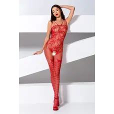 Passion BS076 - Ажурний бодістокінг з інтимними вирізами, S-L (червоний)