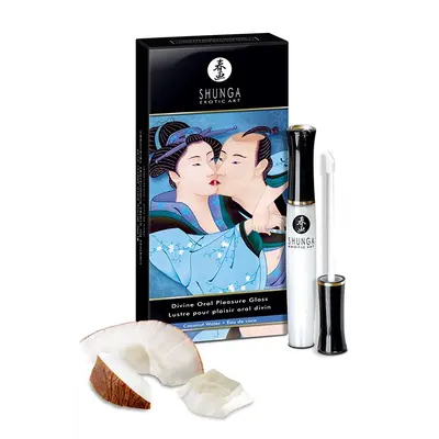 Shunga Oral Pleasure Coconut Water - стимулюючий блиск для губ (кокос), 10 мл