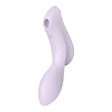 Satisfyer Curvy Trinity 2 - Вакуумный клиторальный стимулятор и массажер для точки G, 16.8х3.8 см (фиолетовый)