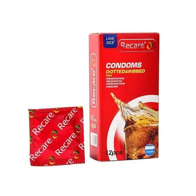 Recare Cola Dotted&Ribbed Condoms 12 шт, з пухирцями та ребрами