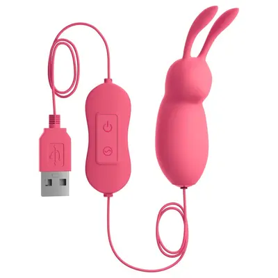 Pipedream OMG Bullet #Cute виброяйцо в форме кролика с подвижными ушками, 8.2х2.5 см