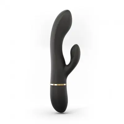 Dorcel Glam Rabbit - вибратор кролик с гибким стволом и 2 моторами, 21.8х3.5 см (чёрный)