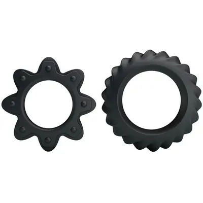 LyBaile Ring Flowering Black - Набір ерекційних кілець різного діаметру, 2 шт.