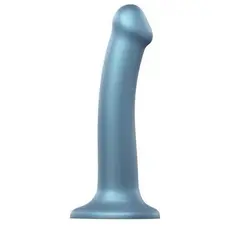 Strap-On-Me Mono Density Dildo, M - Насадка для страпону гнучка, 18х3.3 см., (блакитна)