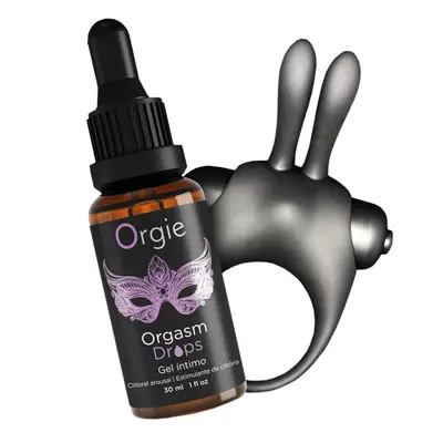Набір збуджуючі краплі для клітора + віброкільце Orgie Orgasmic Bunny