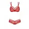 Obsessive 860-SET-3 set - мереживний еротичний комплект, S/M (червоний)