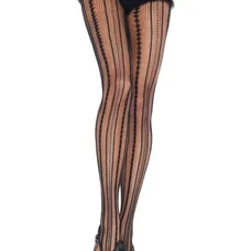 Leg Avenue - Ажурные колготки с полосами, S-L (чёрный)