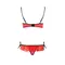 Passion Exclusive Cherry Set OpenBra - Комплект эротического белья: бюстгальтер с открытой грудью и стринги, S/M (красный)